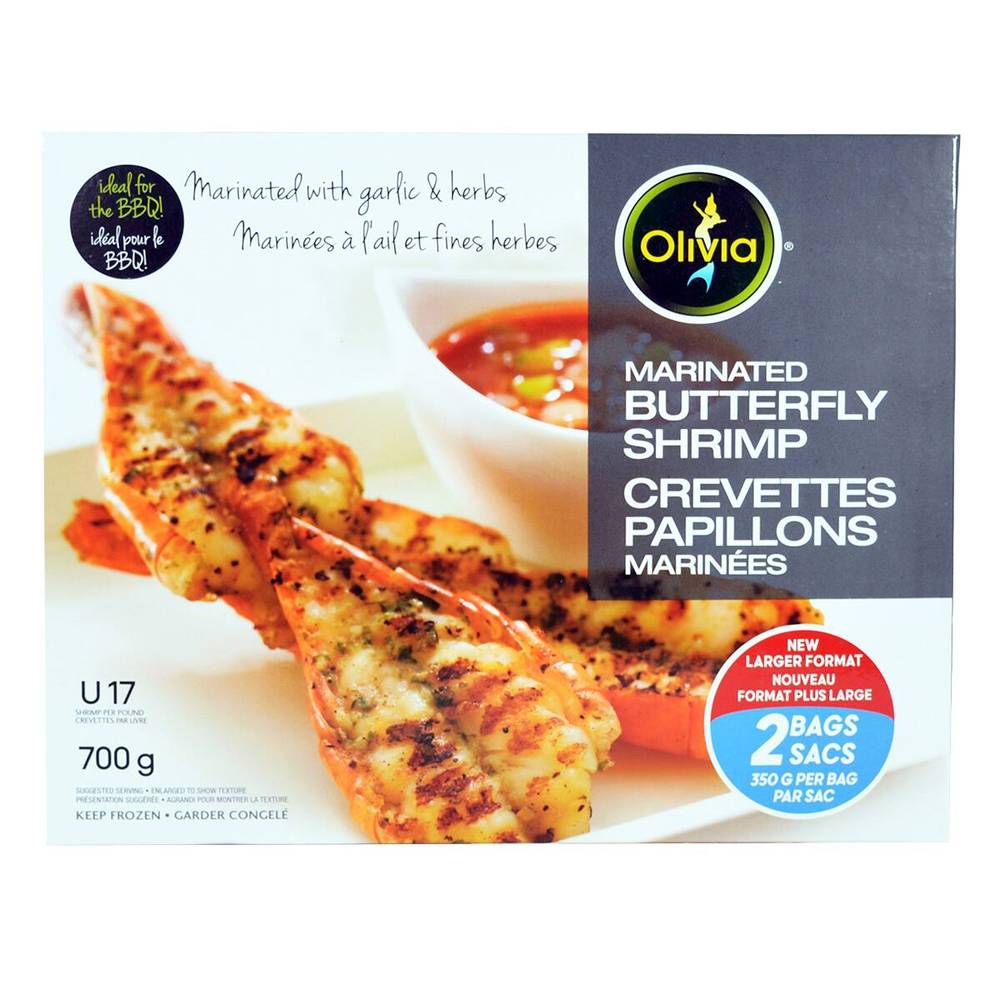 Olivia Crevettes papillons marinées (700 g) - Marinated butterfly shrimp (700 g)