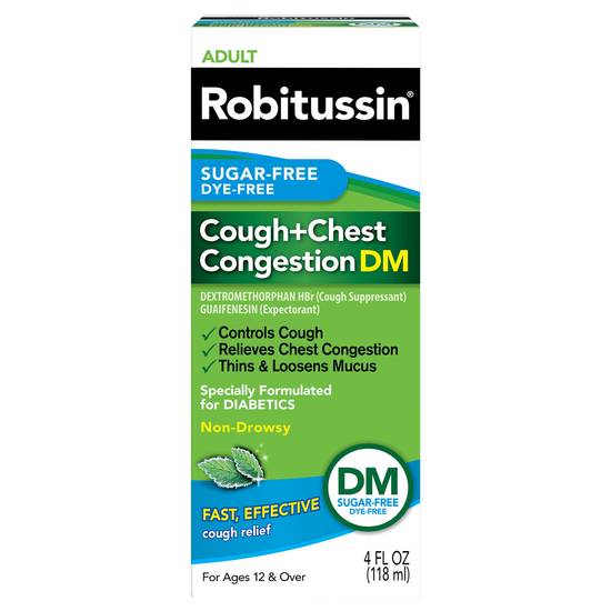 Robitussin Adult Sugar Free Cough+Chest Congestion Dm