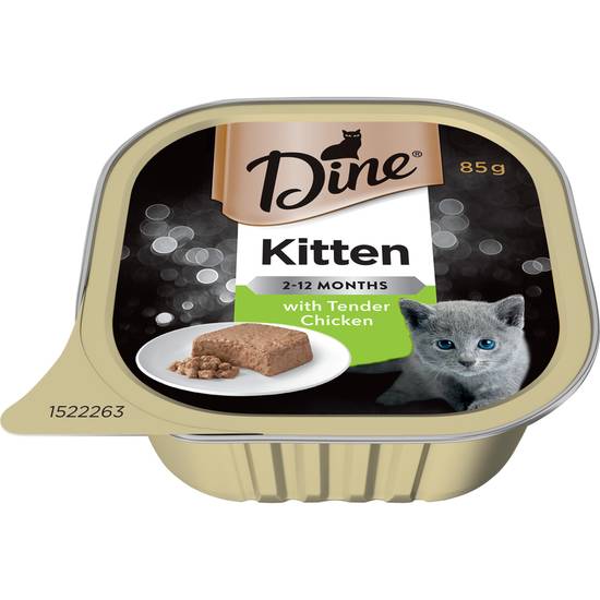 Dine Kitten Wet Cat Food Tender Chicken Loaf Tray 85g