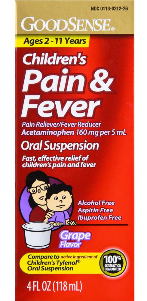 Good Sense Child Pain Relief Oral Suspension Liquid, Grape (4 fl oz)