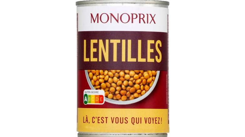 Monoprix Lentilles La boîte de 265 g net {goutt{