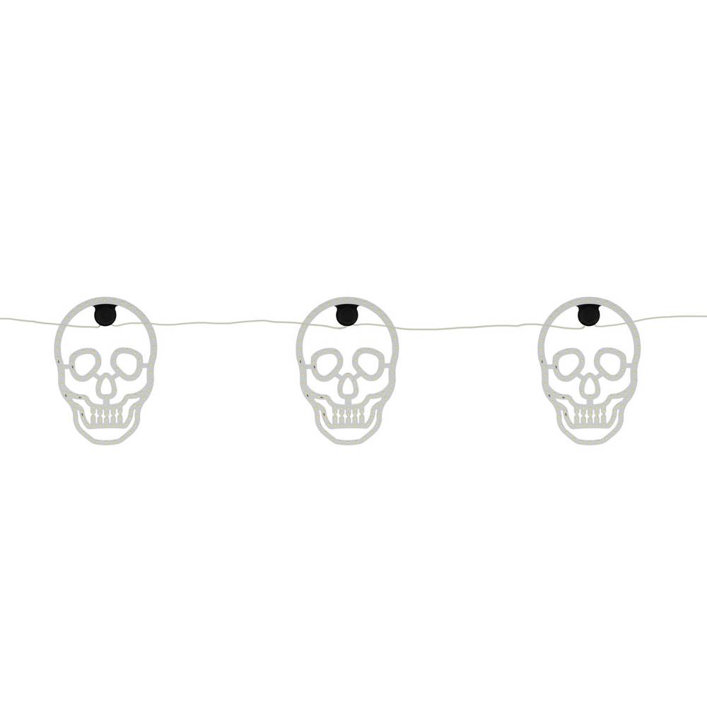 Adorno de halloween calaveras con luz led 25.5 cm