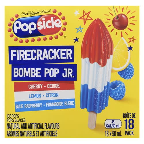Popsicle Firecracker Ice Pops, Assorted (18 x 50 ml)