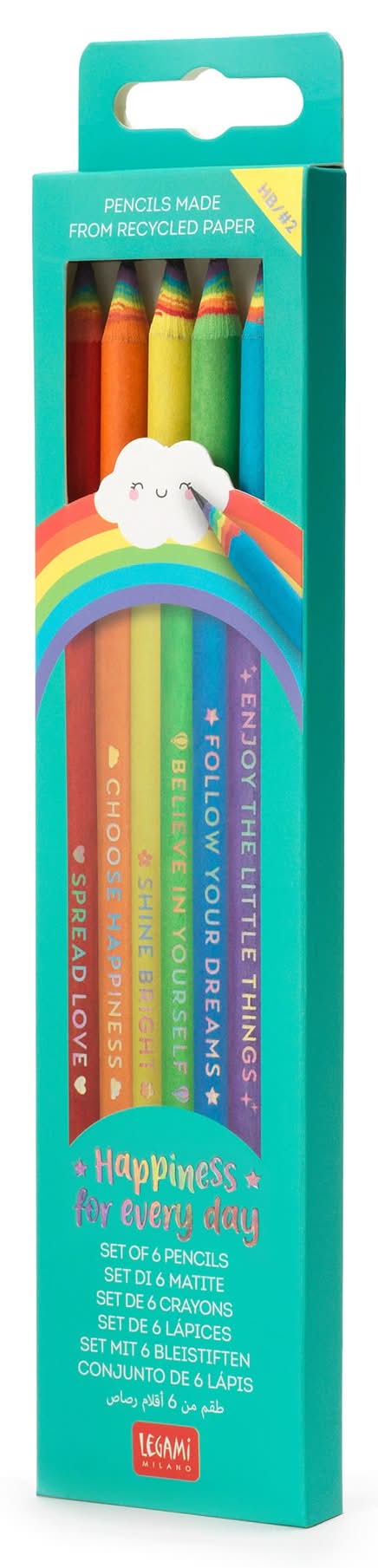 Conjunto 6 Lápis Grafite - Happiness For Eve