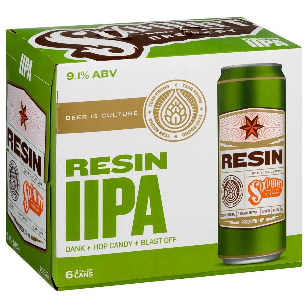Sixpoint Brewery Resin Iipa Beer (6 x 12 fl oz)