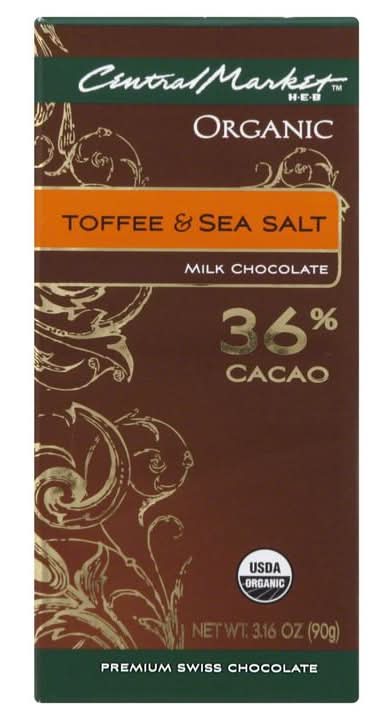 Central Market · Chocolate oscuro con caramelo y sal marina (90 g)