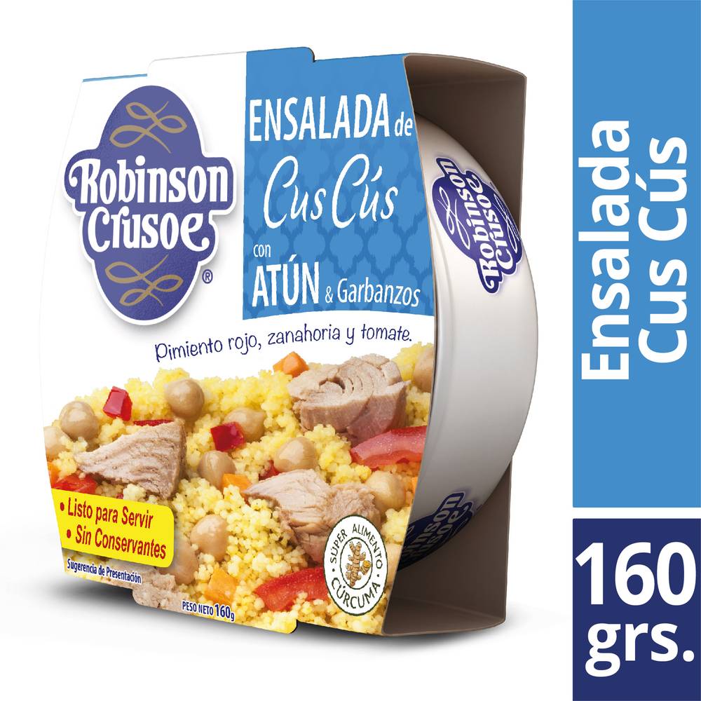 Robinson crusoe ensalada de atún cus cús (lata 160 g)