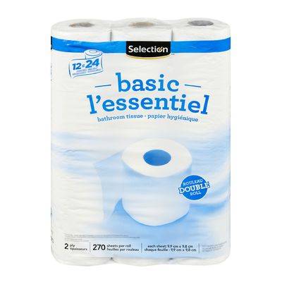 Selection · Bathroom tissues - Papier hygiénique double épaisseur (12 units - 12x270 feuilles)