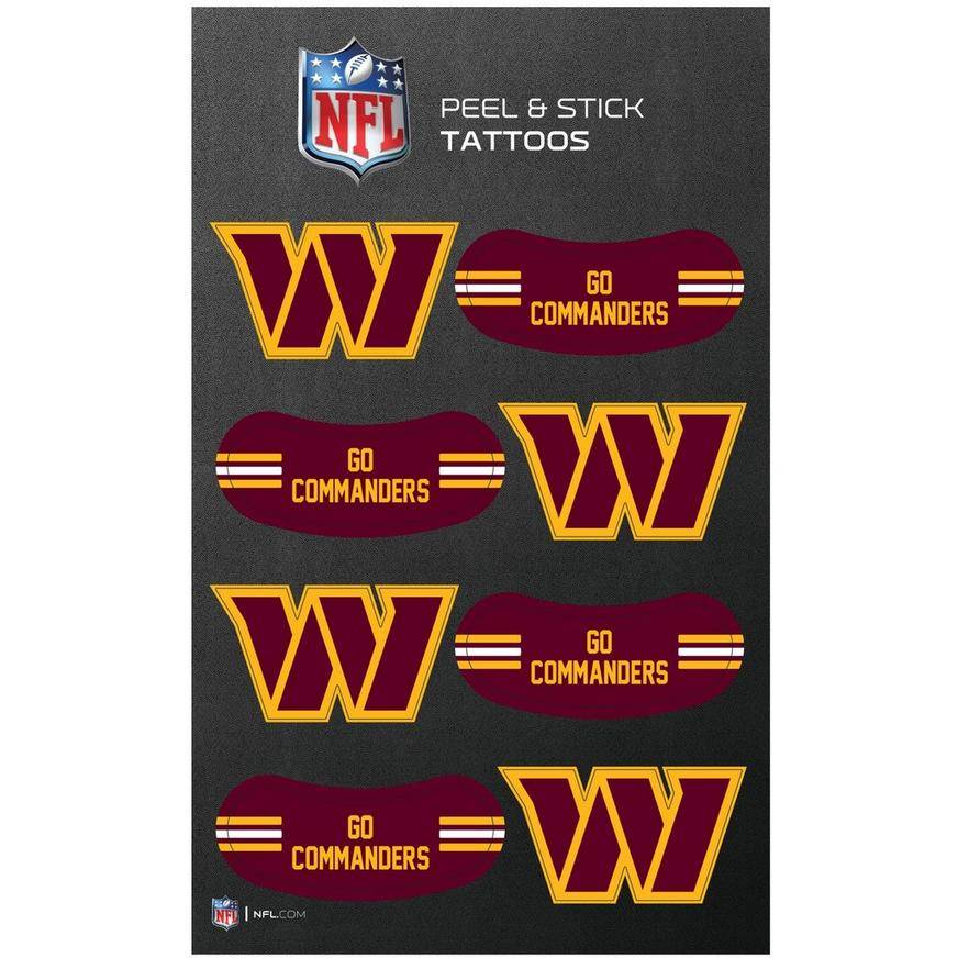 Washington Commanders Peel Stick Tattoos, 8pc