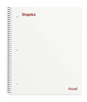 Staples Accel College Ruled Notebooks 100 Sheet, White (100 ct)