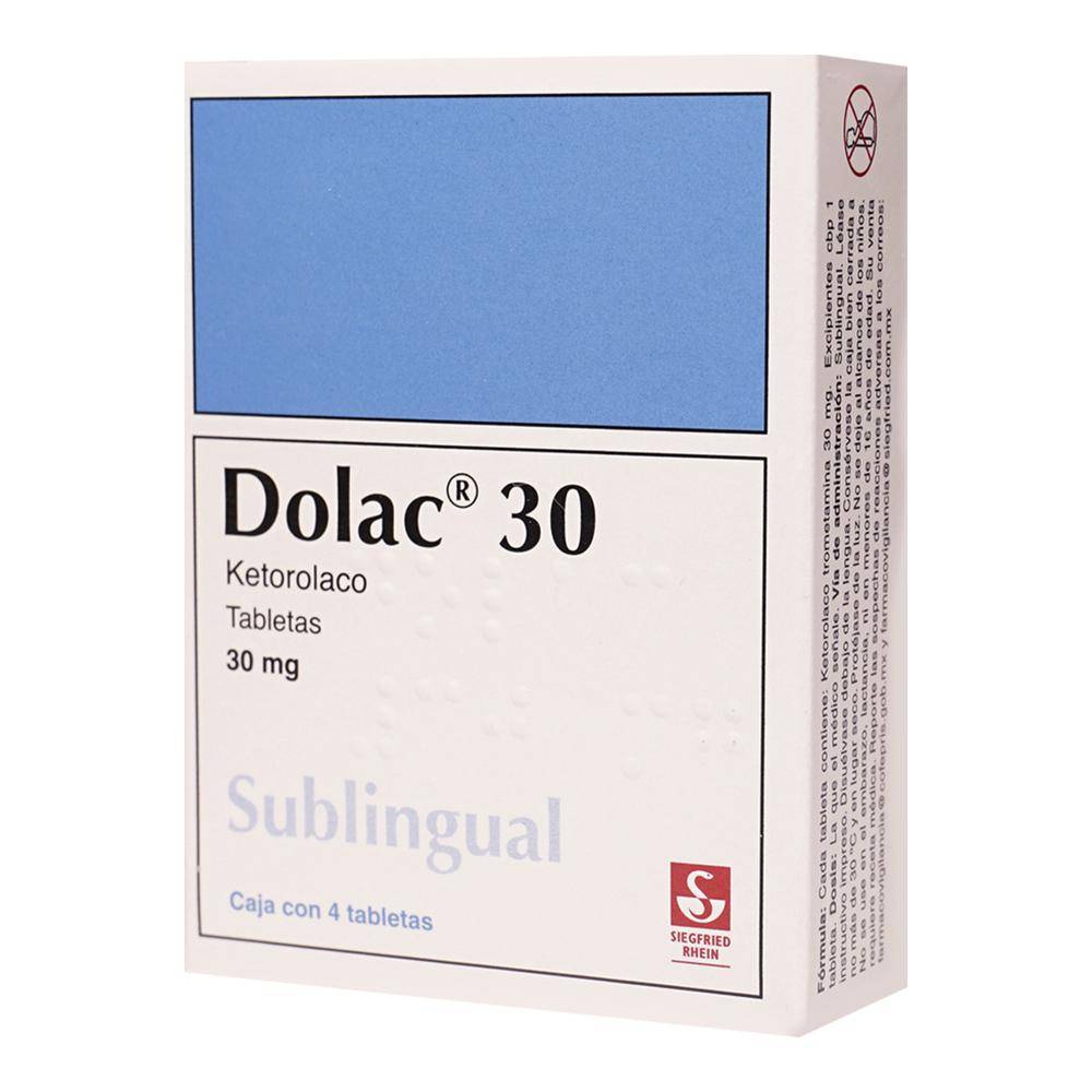Siegfried rhein dolac 30 ketorolaco tabletas 30 mg (4 piezas)