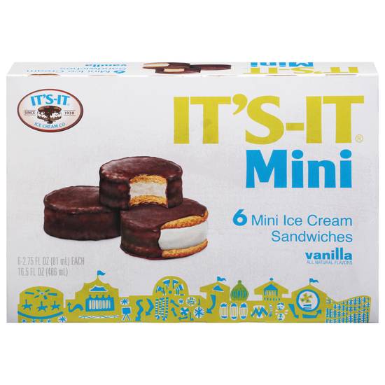 It's-It Vanilla Mini Ice Cream Sandwiches (6 ct)