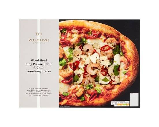 Waitrose & Partners No 1 Wood-Fired King Prawn, Garlic & Chilli Sourdough Pizza 479g