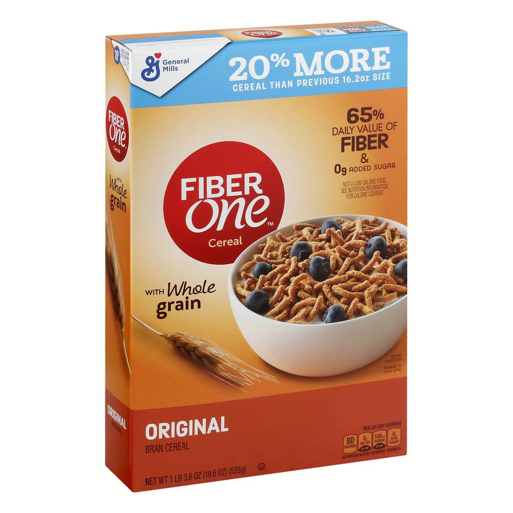 General Mills Fiber One Original Whole Grain Cereal, Bran (19.6 oz)