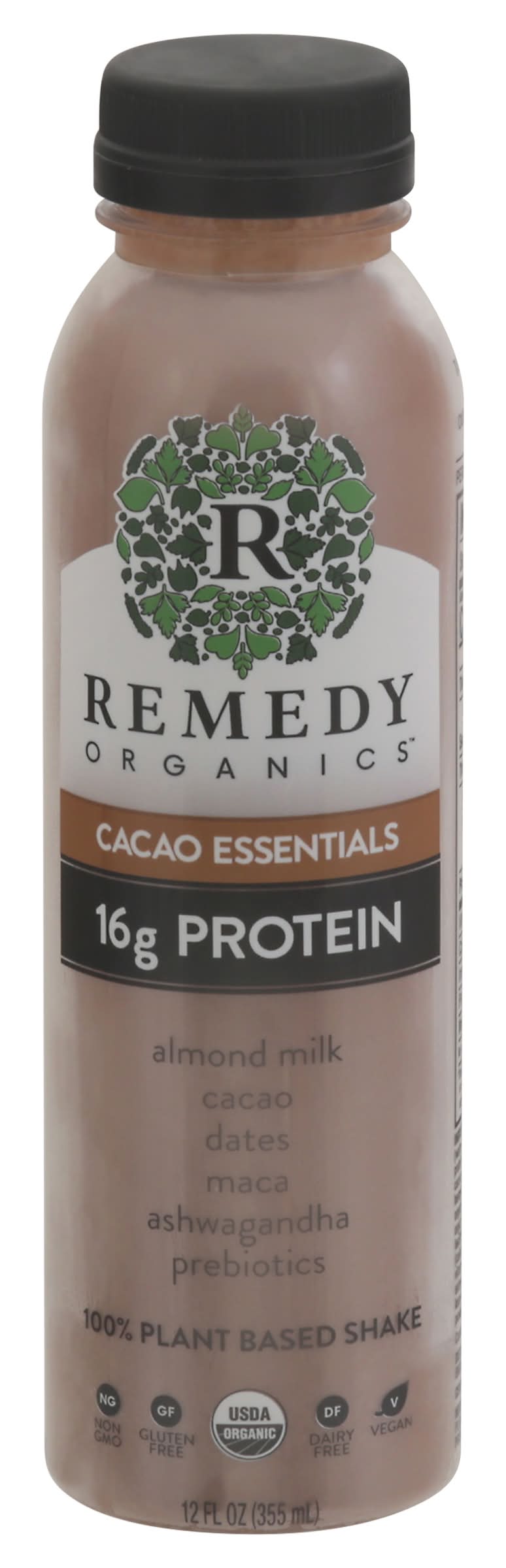 Remedy Organics Plant Based Essentials Protein Shake, Cacao (12 fl oz)