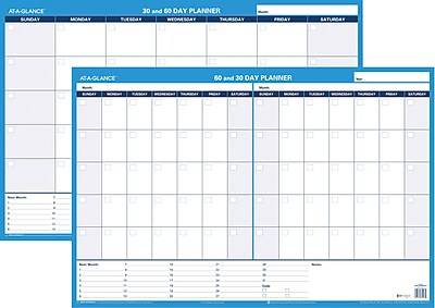 At-A-Glance 30/60 Day Planner Wet Erase Wall Calendar (36 x 24/blue )