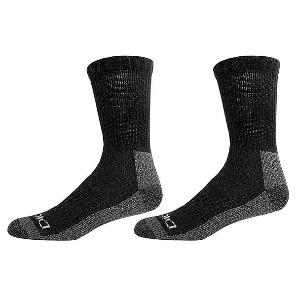 Dickies Steel Toe Black Crew Socks, 2 Pair, Size 6-12