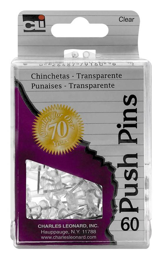 Cli Clear Push Pins (60 ct)