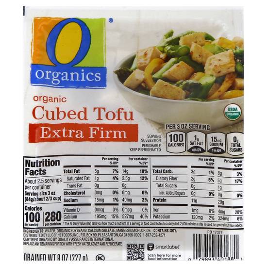 O Organics Organic Extra Firm Cubed Tofu