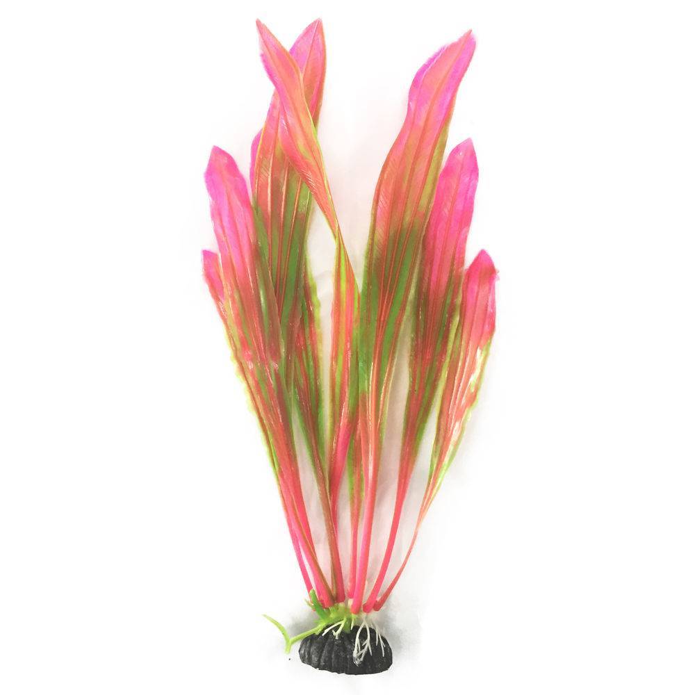 Soma planta sintética para aquários anubia rosa e verde (30cm)