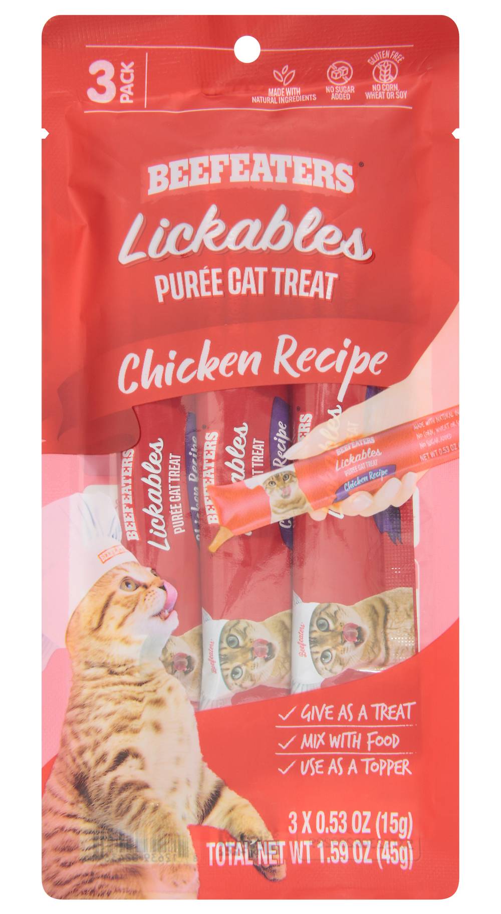 Beefeaters Lickables Chicken Recipe Puree Cat Food (3 ct)