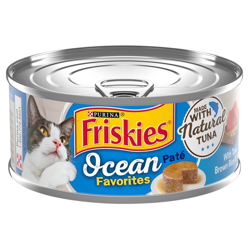 Friskies Ocean Favorites Pate Tuna Brown Rice & Peas Cat Food (5.5 oz)