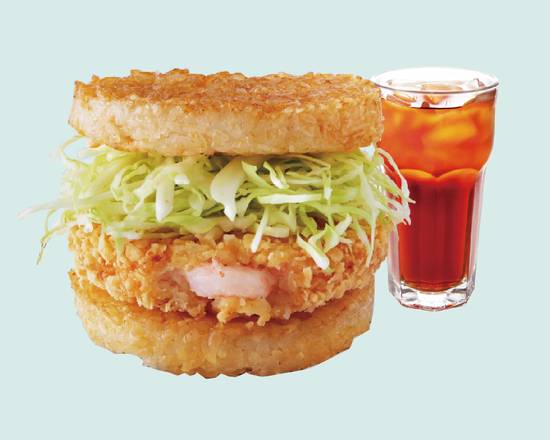 海味蝦排米堡組合餐 Shrimp Chop Rice Burger Combo