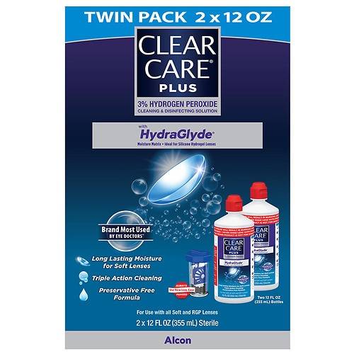 Clear Care Plus HydraGlyde Cleaning and Disinfecting Solution - 12.0 oz x 2 pack