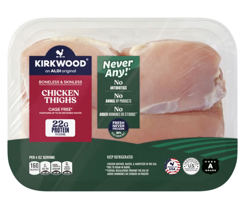 Never Any! Antibiotic Free Boneless Skinless Chicken Thighs, per lb