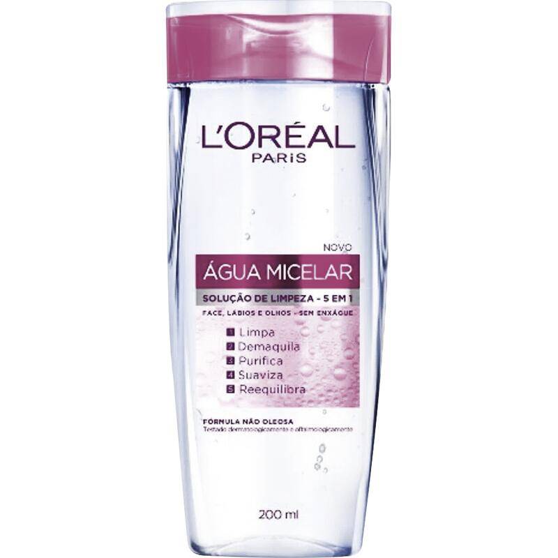 L'Oréal Paris água micelar solução de limpeza 5 em 1 (200 ml)