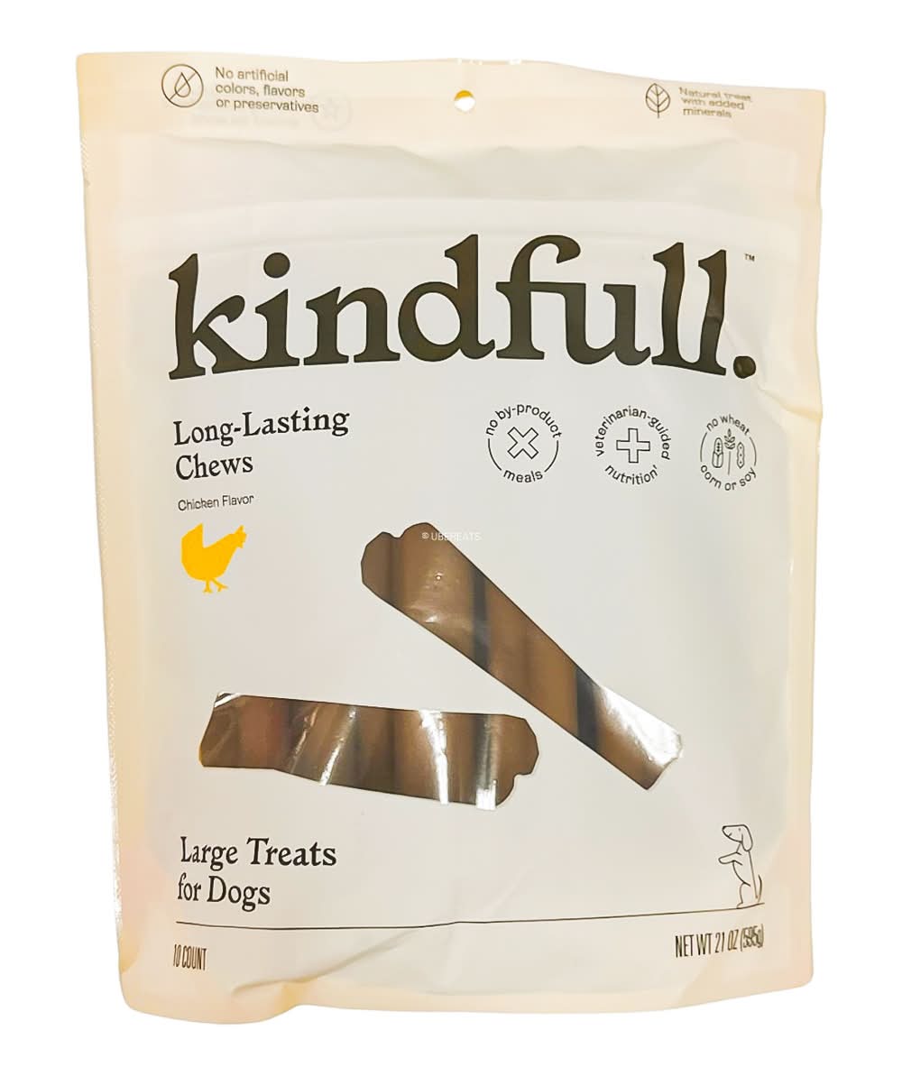 Kindfull Long Lasting Peanut Butter Chews Dog Treats, Large (21 oz)