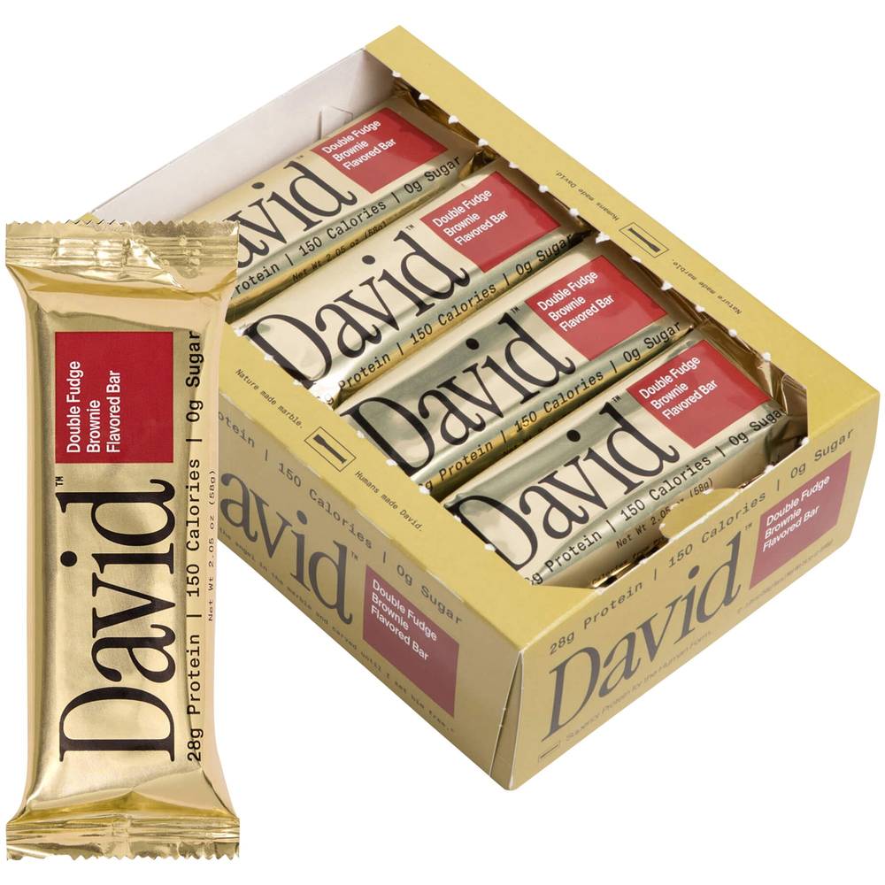 David Protein Bar - 28G Protein - Fudge Brownie (12 Bars)