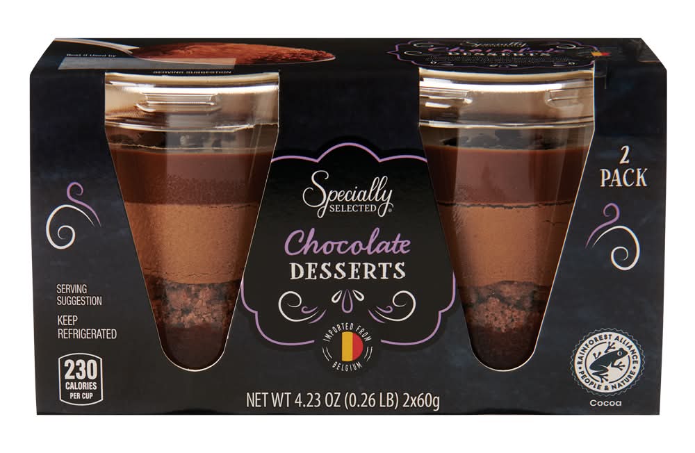 Specially Selected Desserts Mousse Cups, Chocolate (2 x 2.12 oz)