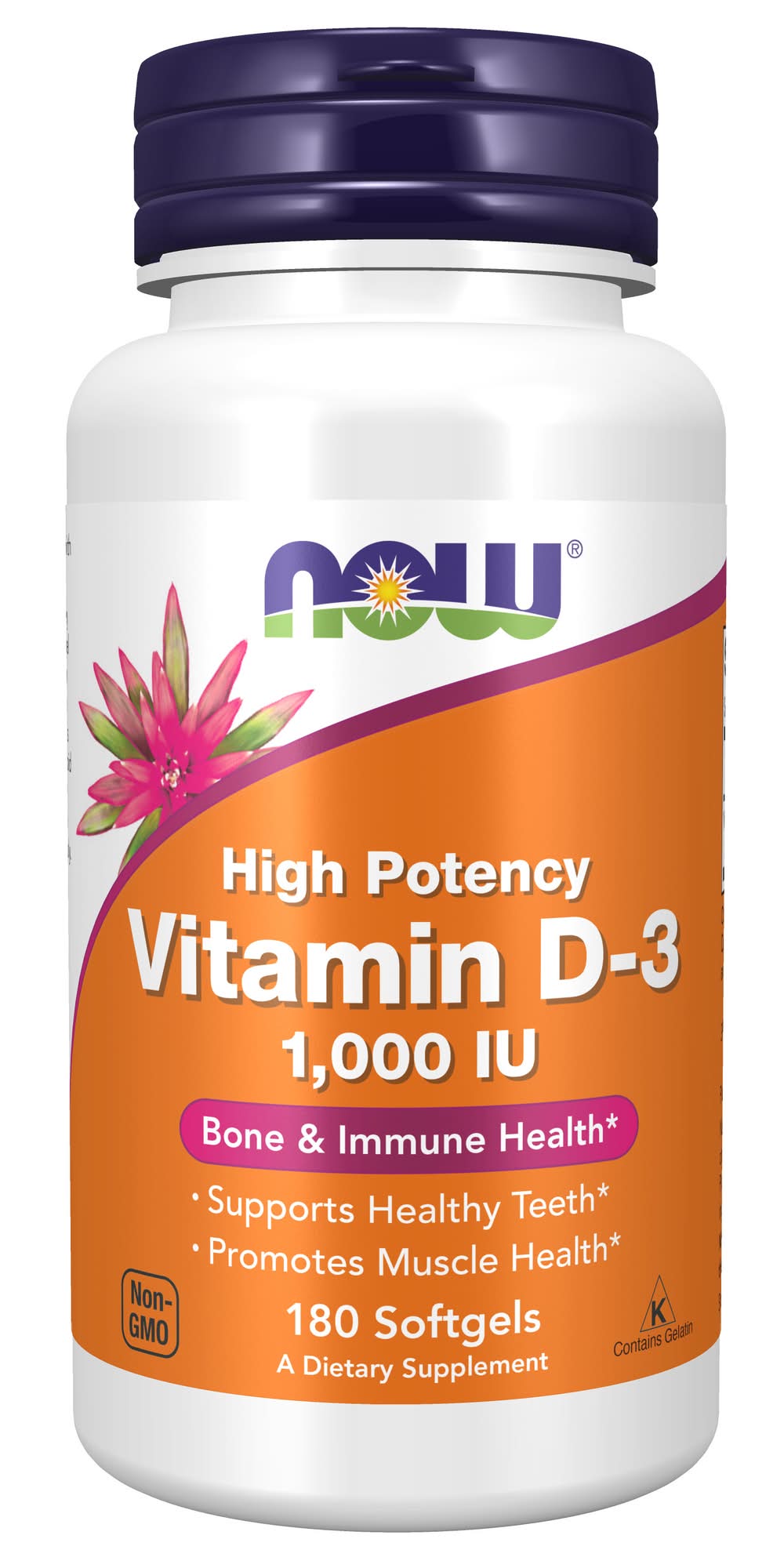NOW Vitamin D-3 1000 Iu Softgels (12.7 oz, 180 ct)