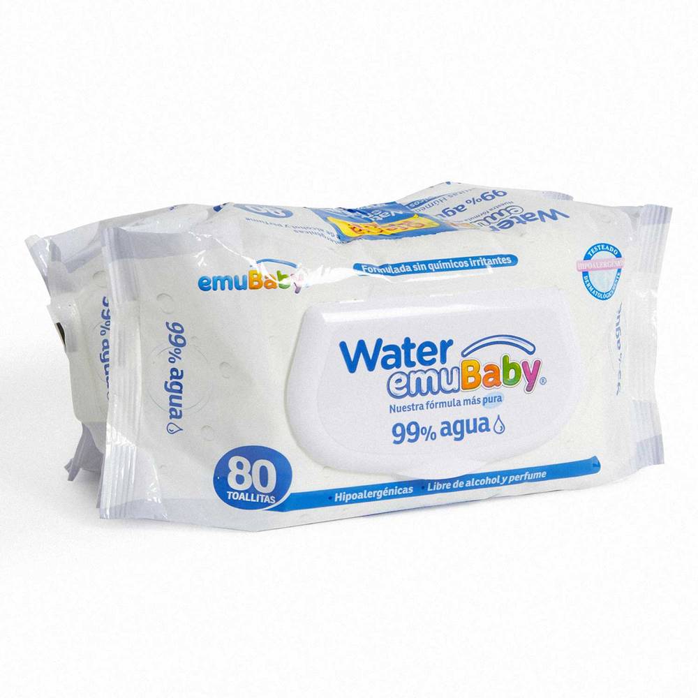 Emubaby Pack toalla húmeda water (2 u x 80 c/u )