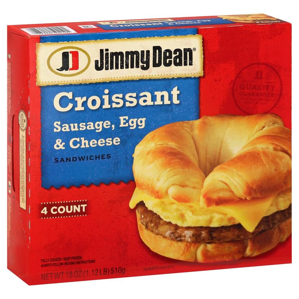 Jimmy Dean Sausage Egg & Cheese Croissant Sandwiches (1.12 lbs, 4 ct)