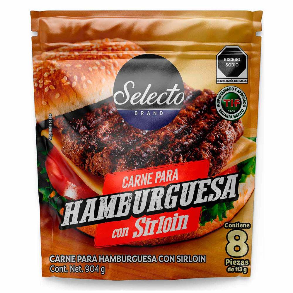 Selecto · Carne para hamburguesa con sirloin (8 un)