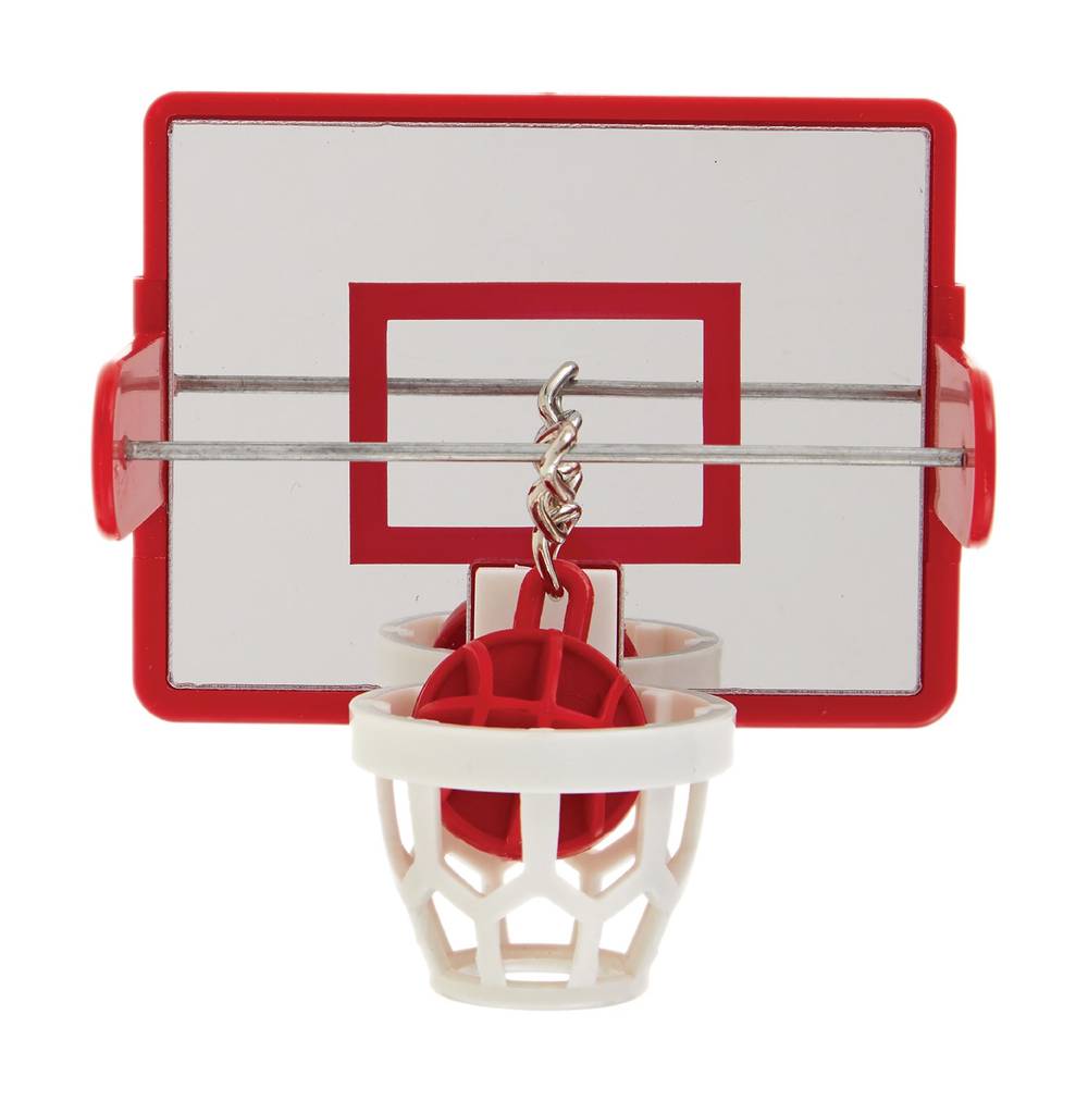 All Living Things Birdie Basketball Bird Toy, S, Red-White