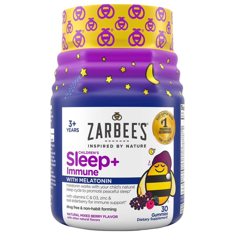 Zarbee's Kids Sleep + Immune Health Gummies With Melatonin (berry)