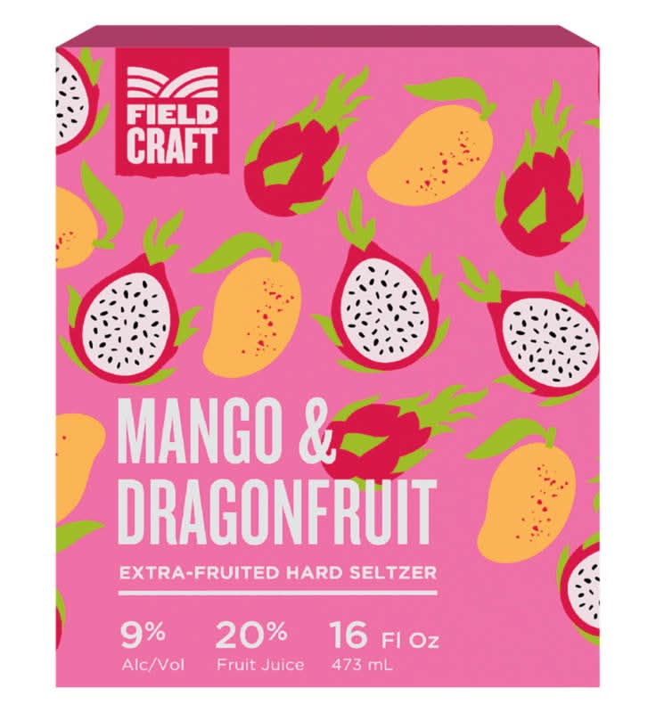 FieldCraft Extra Fruited Hard Seltzer, Mango & Dragonfruit (4 x 16 fl oz)