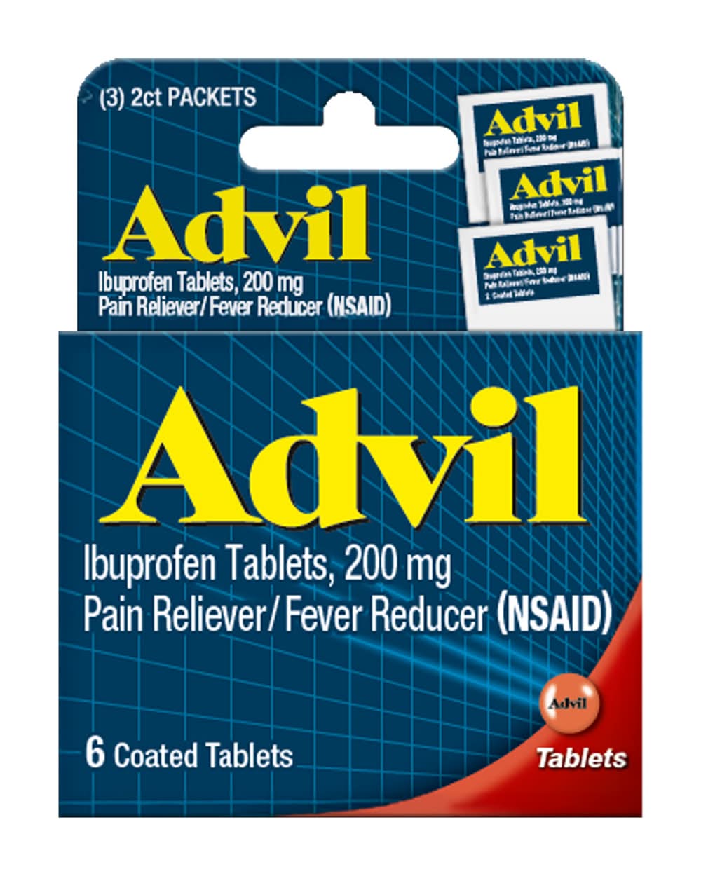 Advil Ibuprofen 200 mg Tablets (2 x 6 ct)