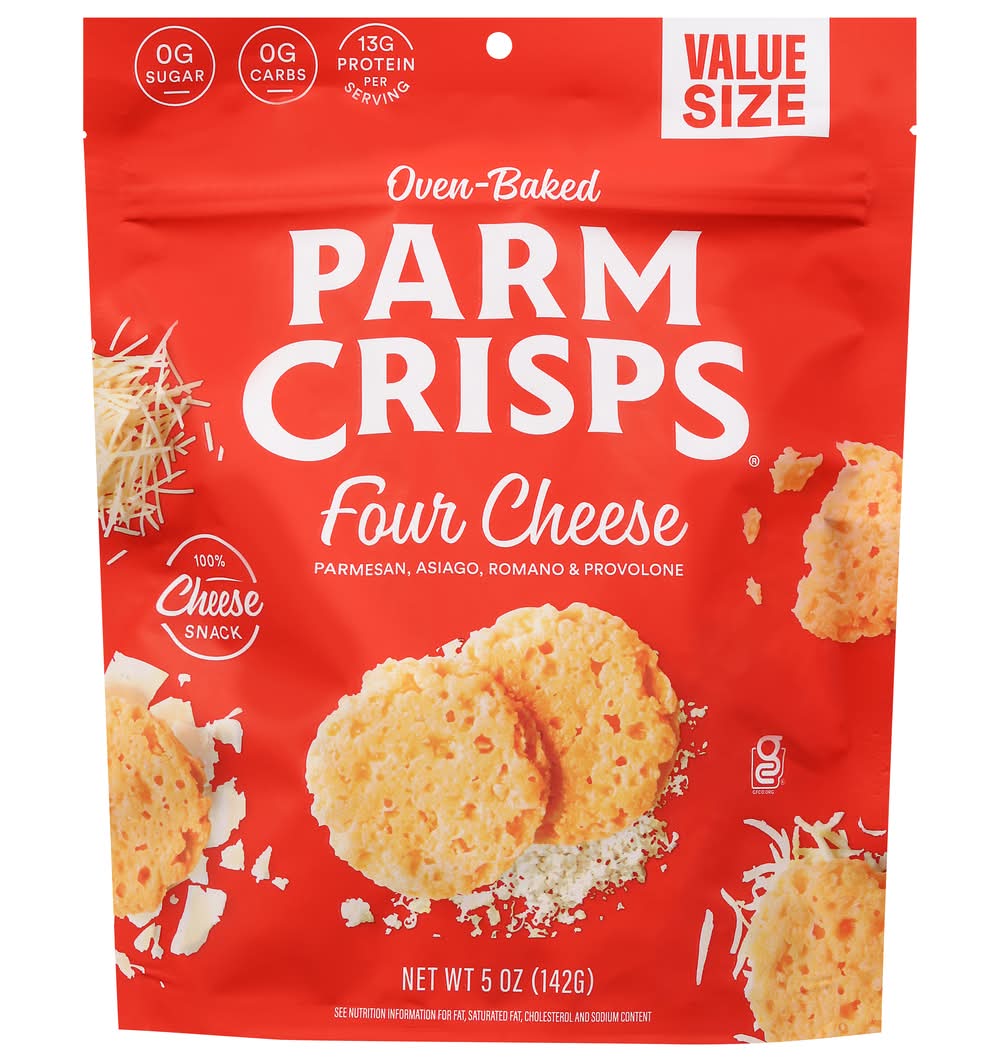Parm Crisps Oven-Baked Four Cheese Cheese Snack Value Size (5 oz)