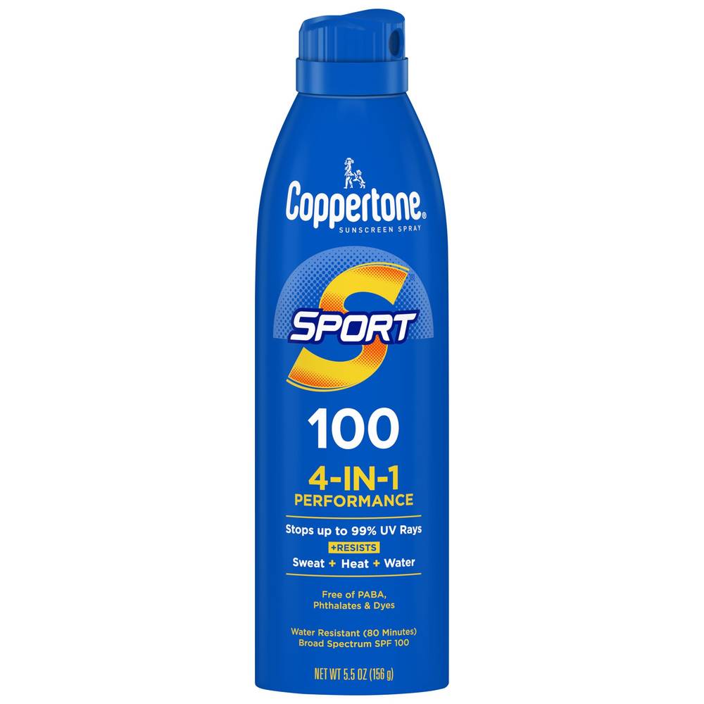 Coppertone SPORT Continuous Sunscreen Spray Broad Spectrum SPF 100, 5.5 OZ