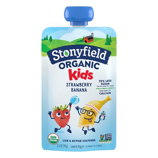 Stonyfield Organic Strawberry Banana Lowfat Yogurt