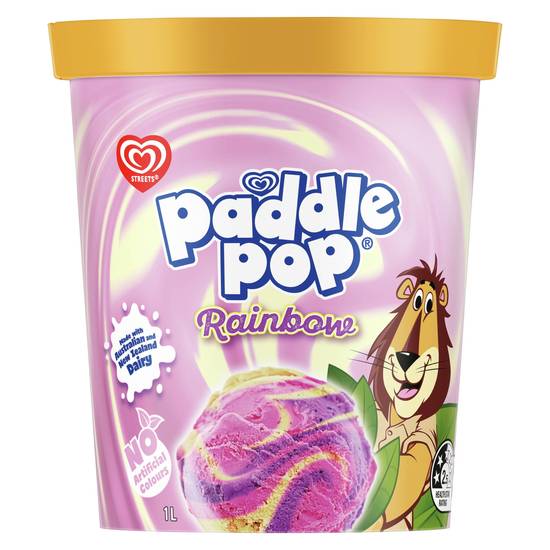 Paddle Pop Rainbow Icecream Tub 1L