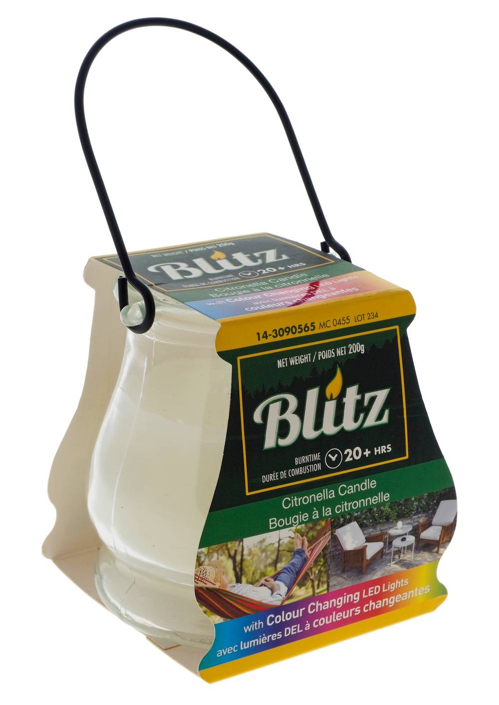 Blitz Color Changing Citronella Candle in Lantern (200 g)