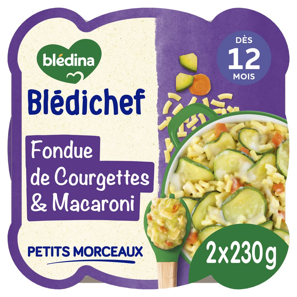 Blédina - Blédichef courgettes macaronis soir bébé dès 12 mois (2)