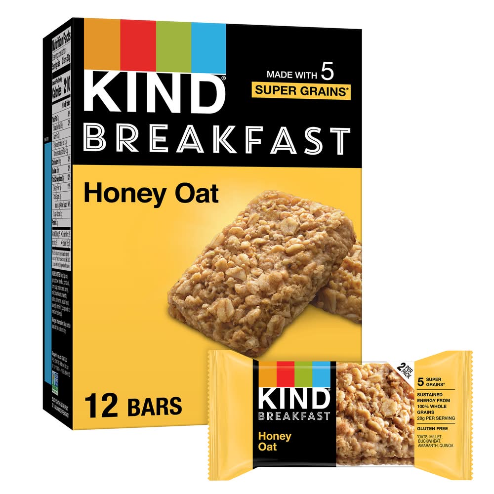 KIND Breakfast Healthy Snack Bar, Honey Oat (6 x 2 ct)