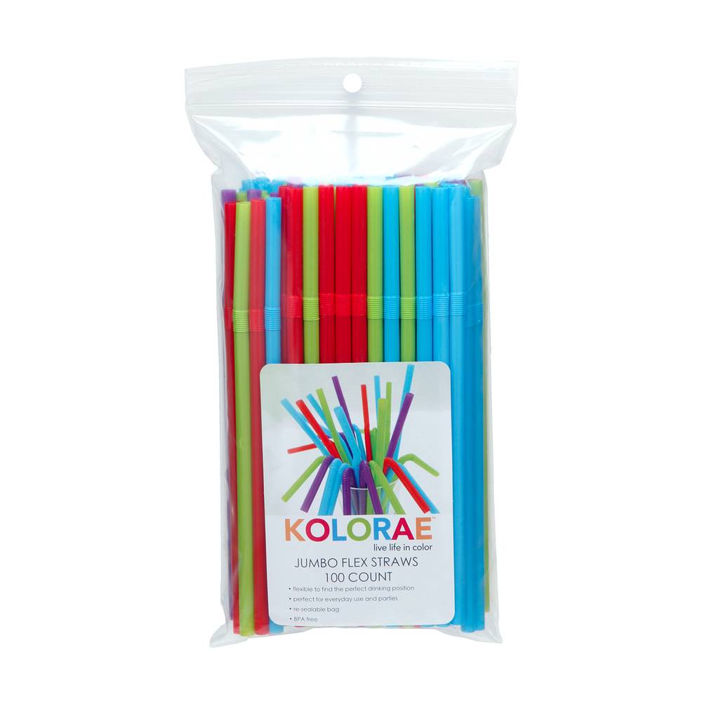 Kolorae Jumbo Flex Straw (100 ct)