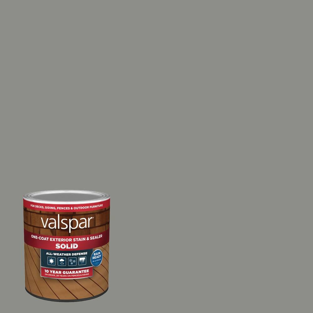 Valspar Found Fossil Solid Exterior Wood Stain and Sealer (1-quart) | FOUND FOSSIL-1028090